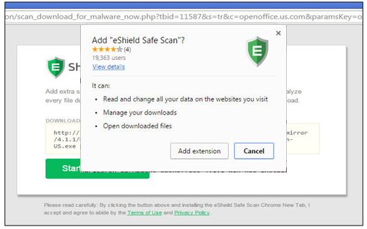 eShield Safe Scan Chrome Extension Install